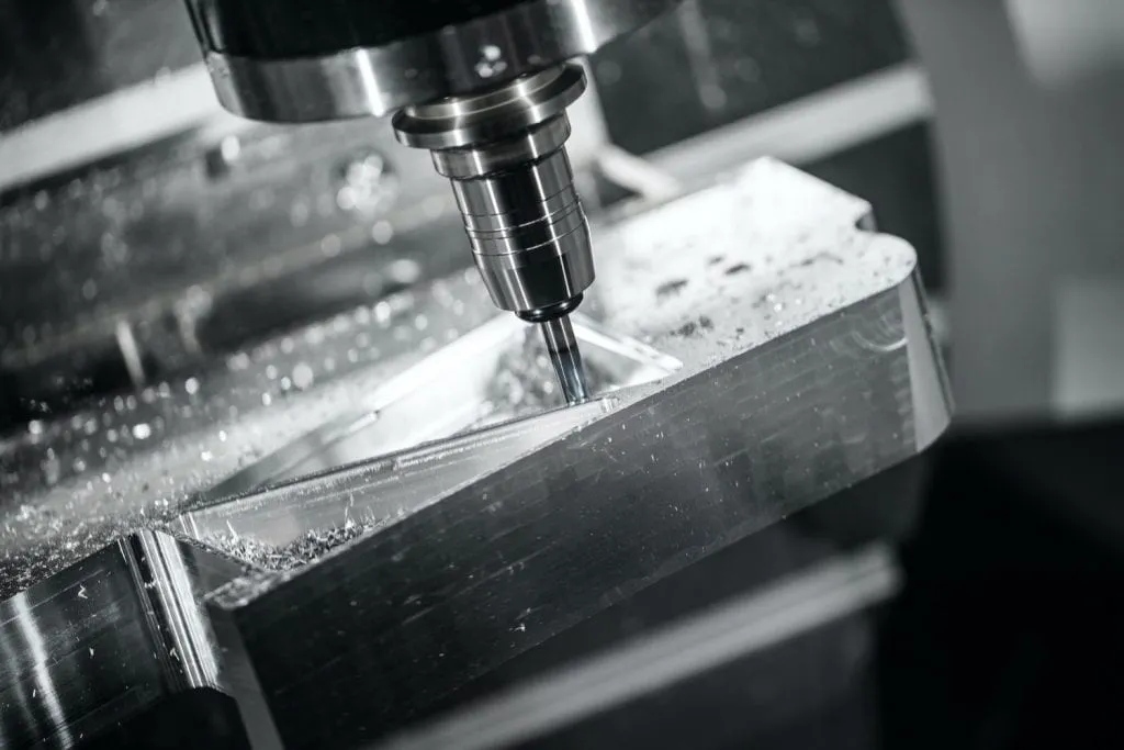 CNC milling cutter machining aluminum prototype part